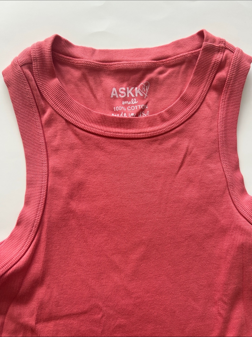 ASKK NY Rib Tank Salmon Color - Picture 2 of 7